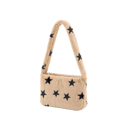 Plush Star Faux Fur Handbag