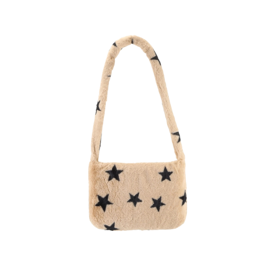Plush Star Faux Fur Handbag
