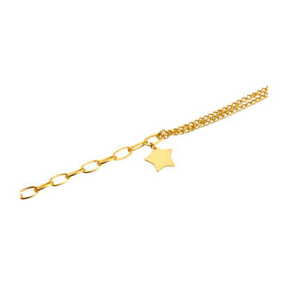 Stainless Steel Star Charm Chain Bracelet
