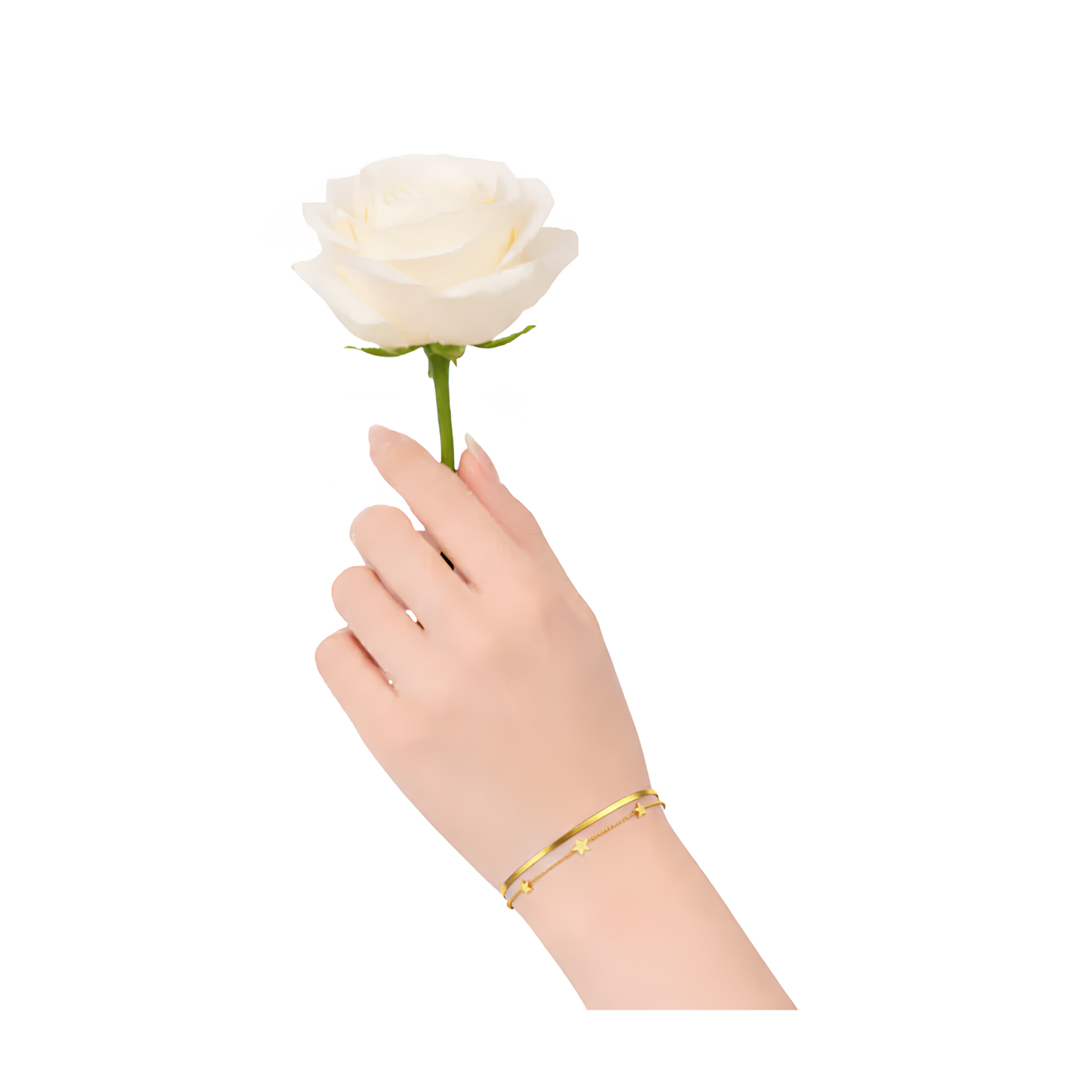 18K Gold Plated Double Star Snake Chain Bracelet