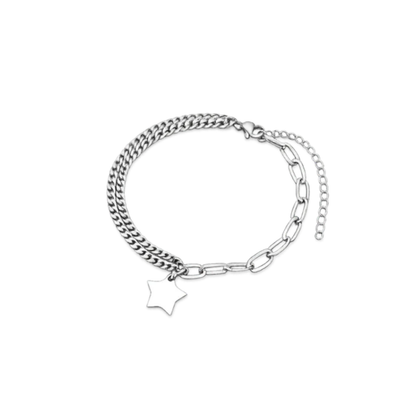 Stainless Steel Star Charm Chain Bracelet