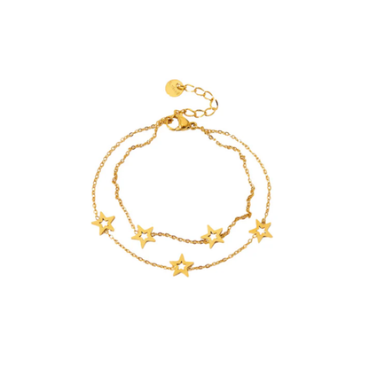 Korean Double Layer Star Charm Bracelet