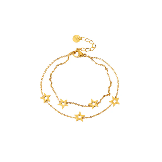 Korean Double Layer Star Charm Bracelet