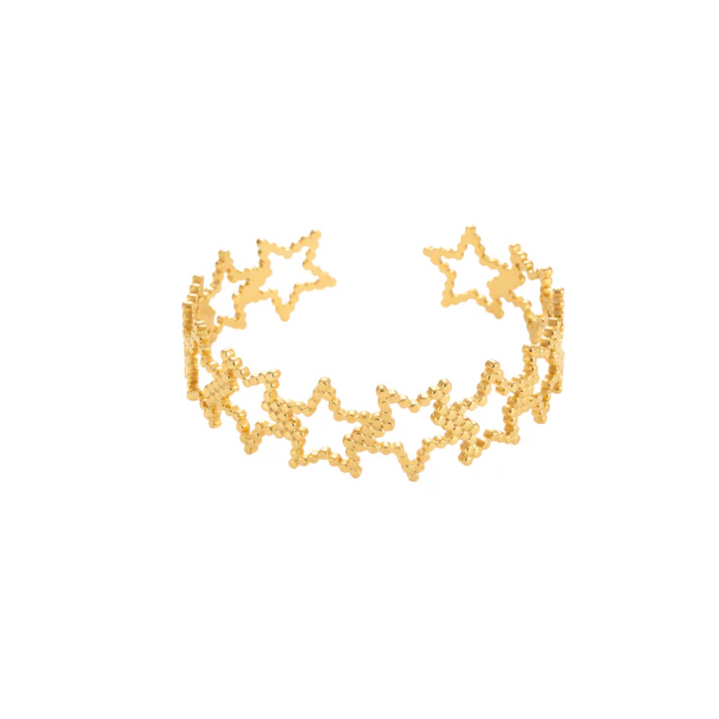 18K Gold Plated Hollow Star Cuff Bracelet