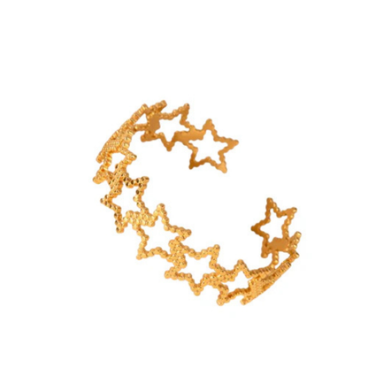 18K Gold Plated Hollow Star Cuff Bracelet