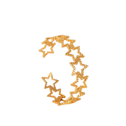 18K Gold Plated Hollow Star Cuff Bracelet