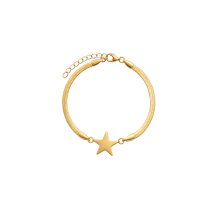Gold Plated Star Snake Chain Bracelet