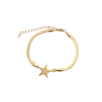 Gold Plated Star Snake Chain Bracelet