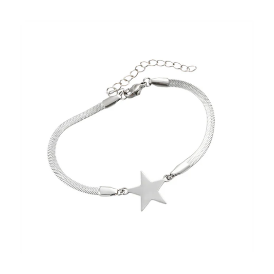 Gold Plated Star Snake Chain Bracelet
