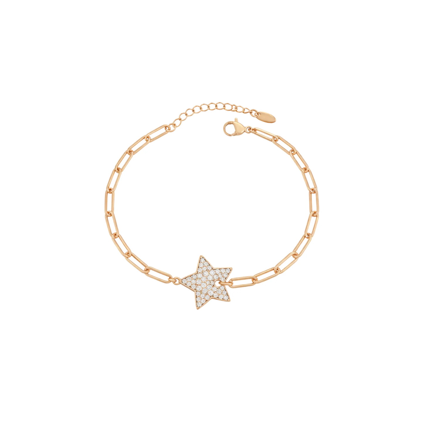 Elegant Gold Pave Star Link Bracelet