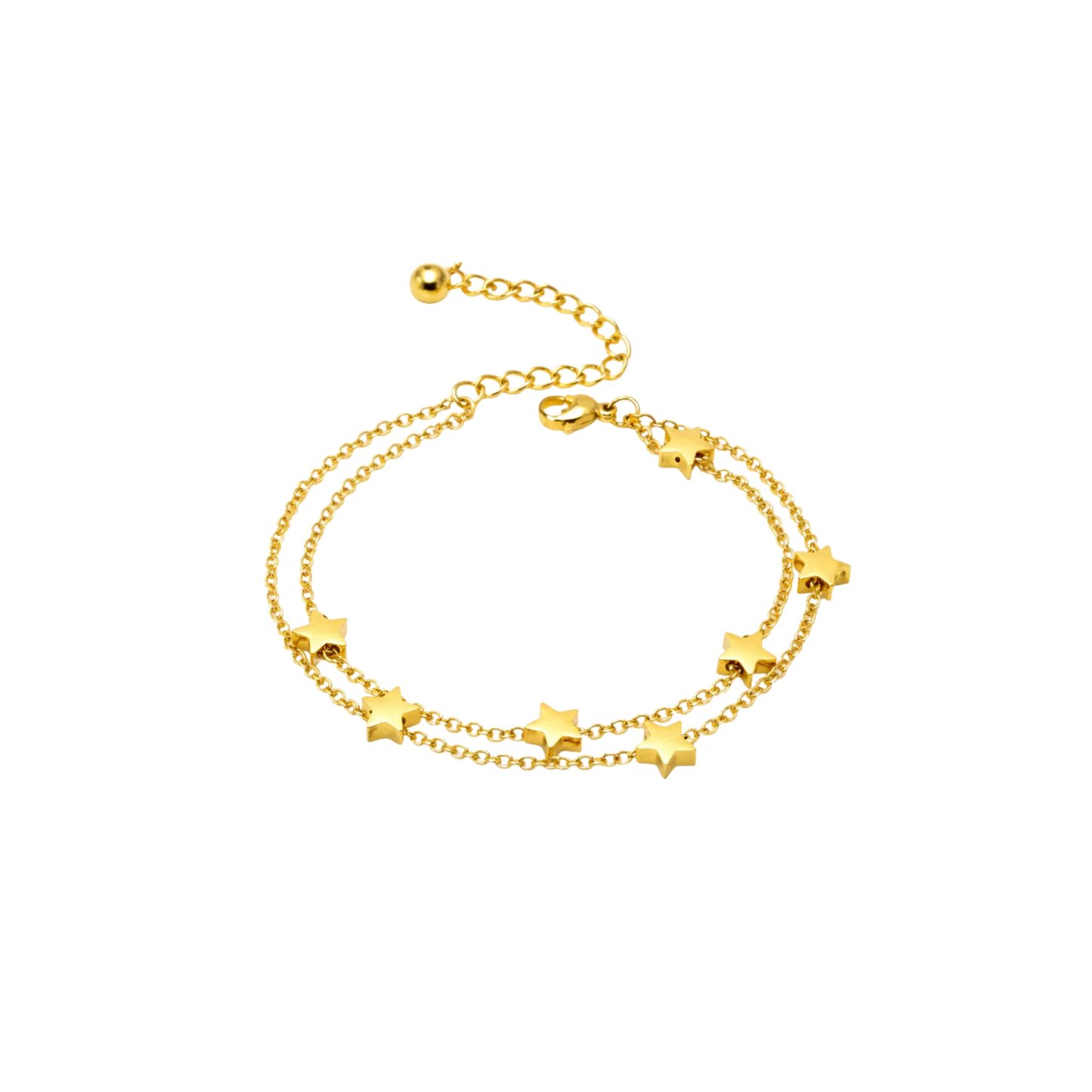 Double Layer Star Charm Bracelet