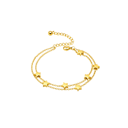 Double Layer Star Charm Bracelet