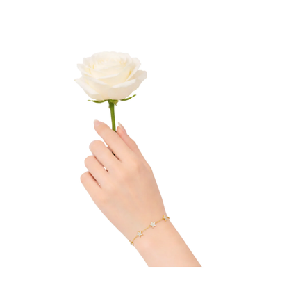 Gold CZ Star Chain Bracelet