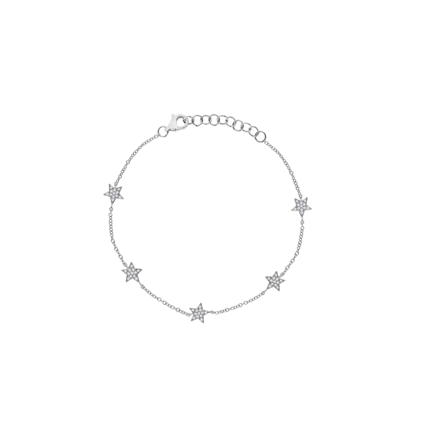 Gold CZ Star Chain Bracelet