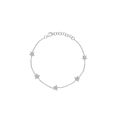 Gold CZ Star Chain Bracelet