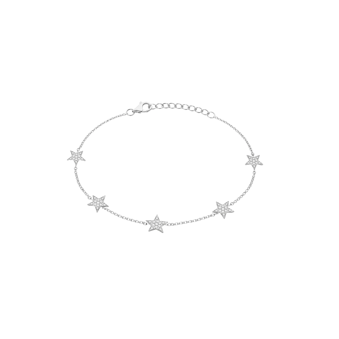 Gold CZ Star Chain Bracelet