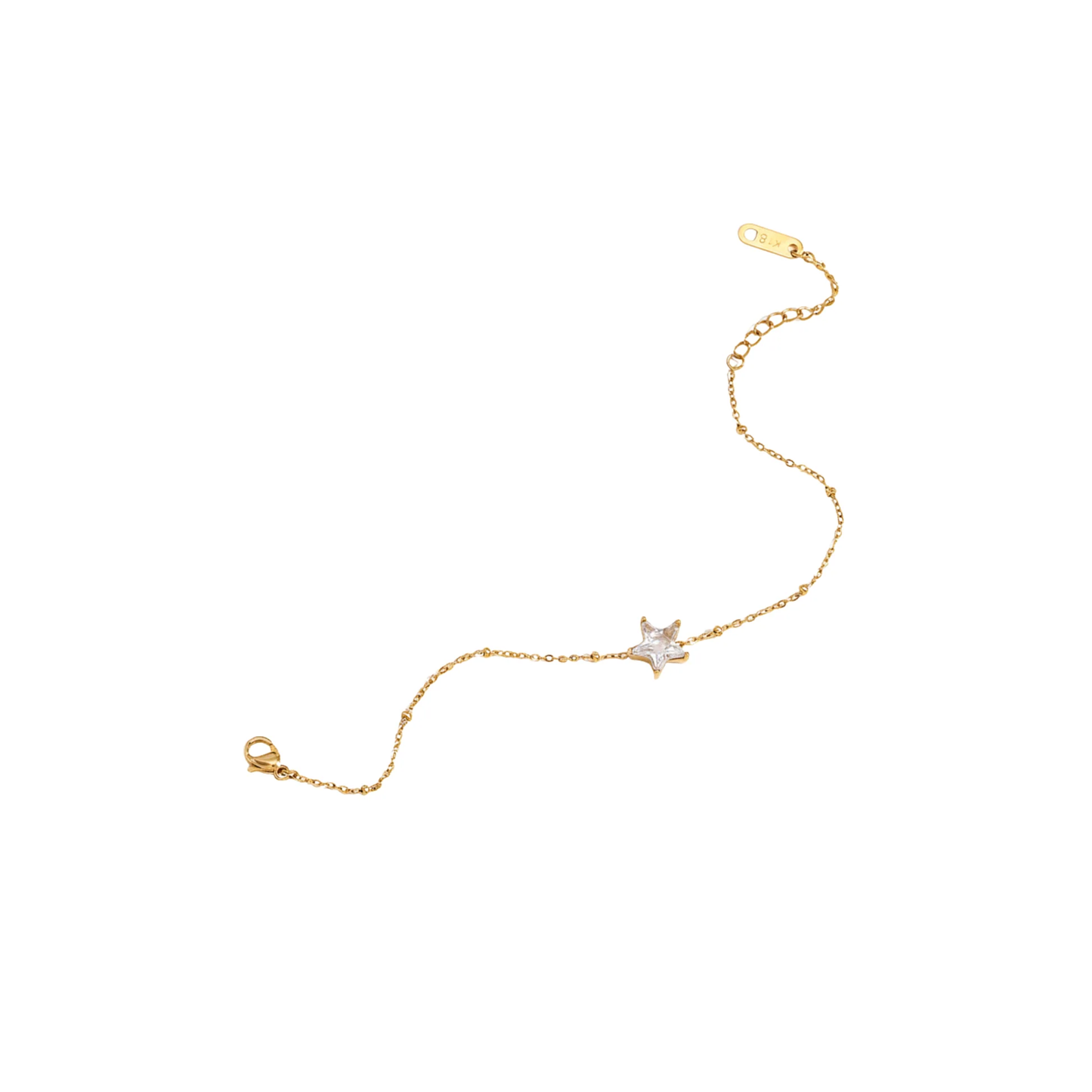 Gold Crystal Star Charm Bracelet
