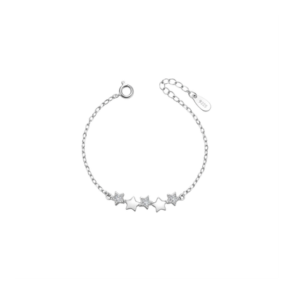 Mini Star Trio Silver Bracelet