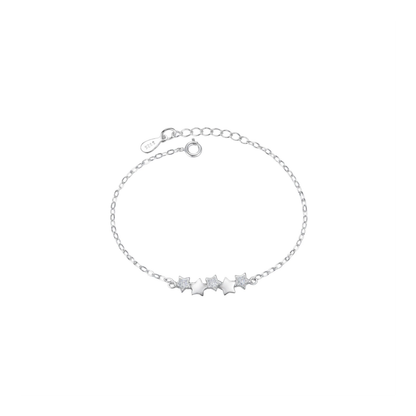 Mini Star Trio Silver Bracelet