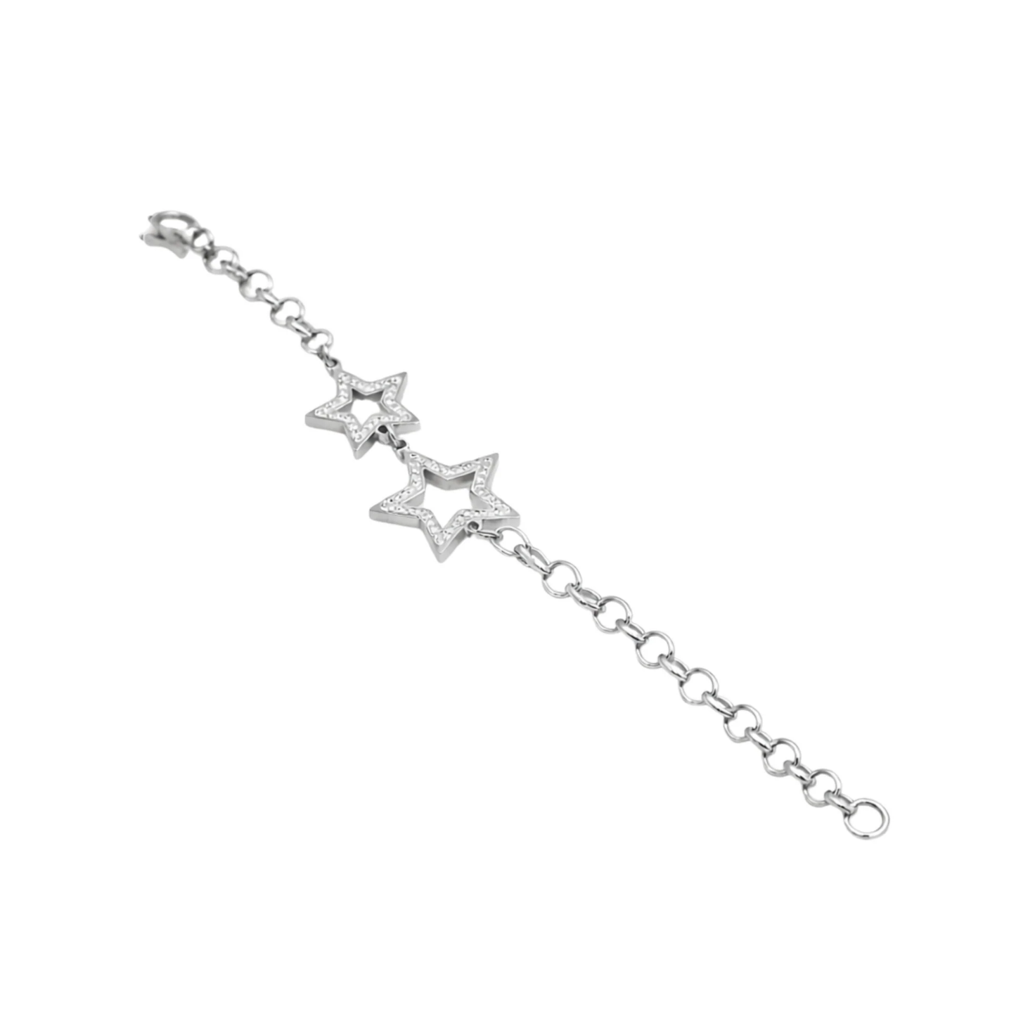 Zircon Double Star Charm Bracelet