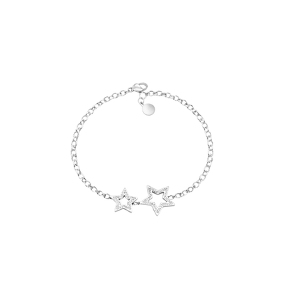 Zircon Double Star Charm Bracelet