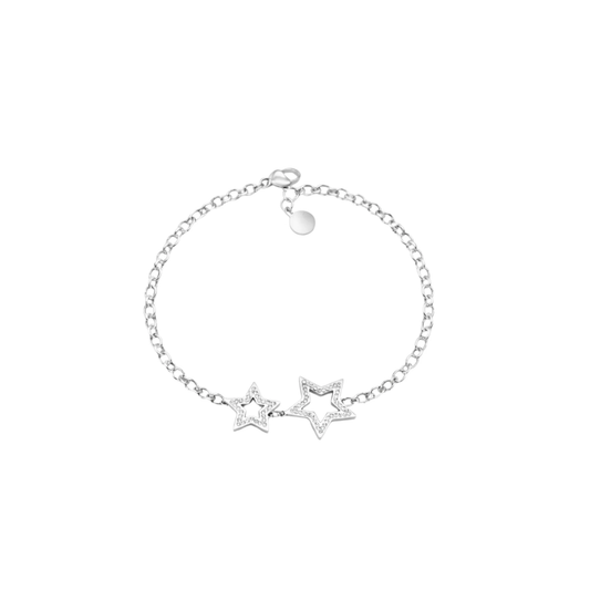 Zircon Double Star Charm Bracelet