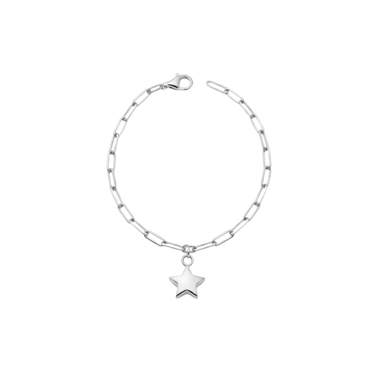 925 Sterling Silver Bubble Star Chain Anklet