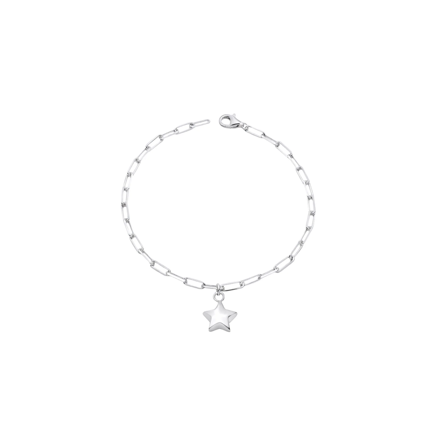 925 Sterling Silver Bubble Star Chain Anklet