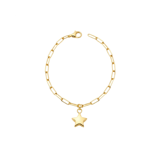 925 Sterling Silver Bubble Star Chain Anklet