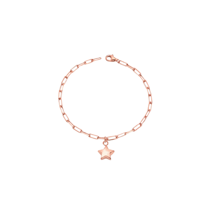 925 Sterling Silver Bubble Star Chain Anklet