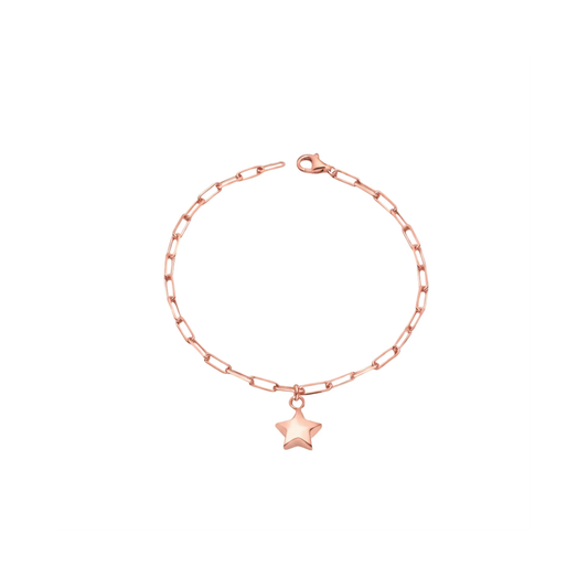 925 Sterling Silver Bubble Star Chain Anklet