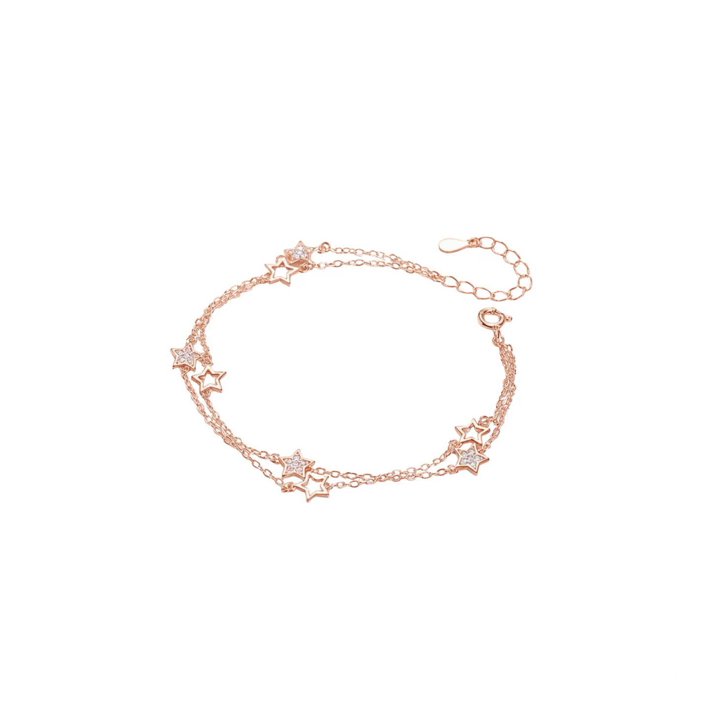Double Layer Zircon Star Bracelet
