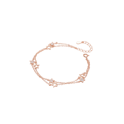 Double Layer Zircon Star Bracelet