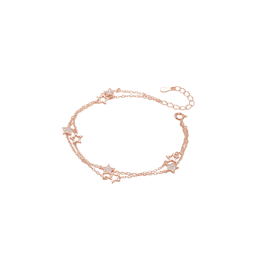 Double Layer Zircon Star Bracelet