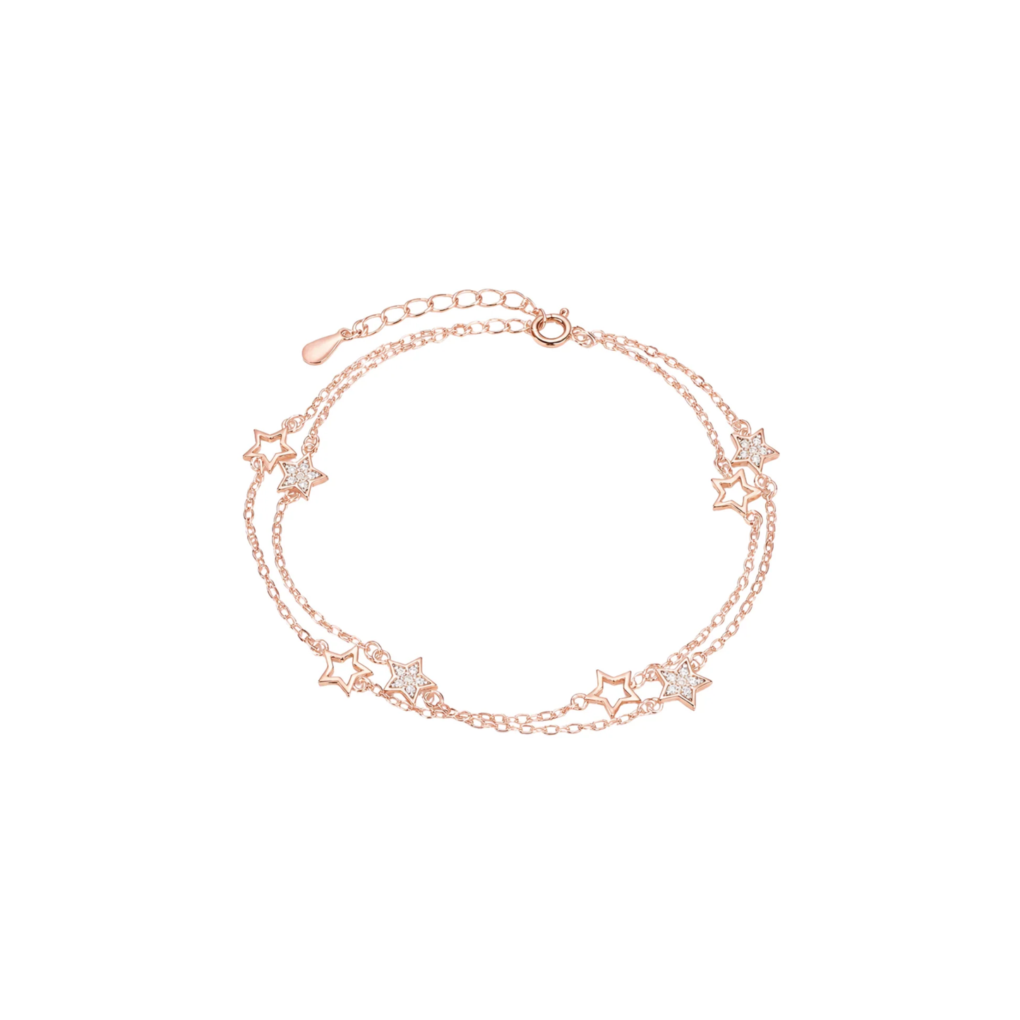 Double Layer Zircon Star Bracelet