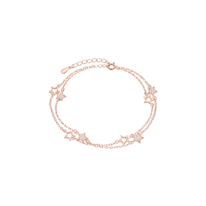 Double Layer Zircon Star Bracelet