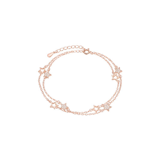 Double Layer Zircon Star Bracelet