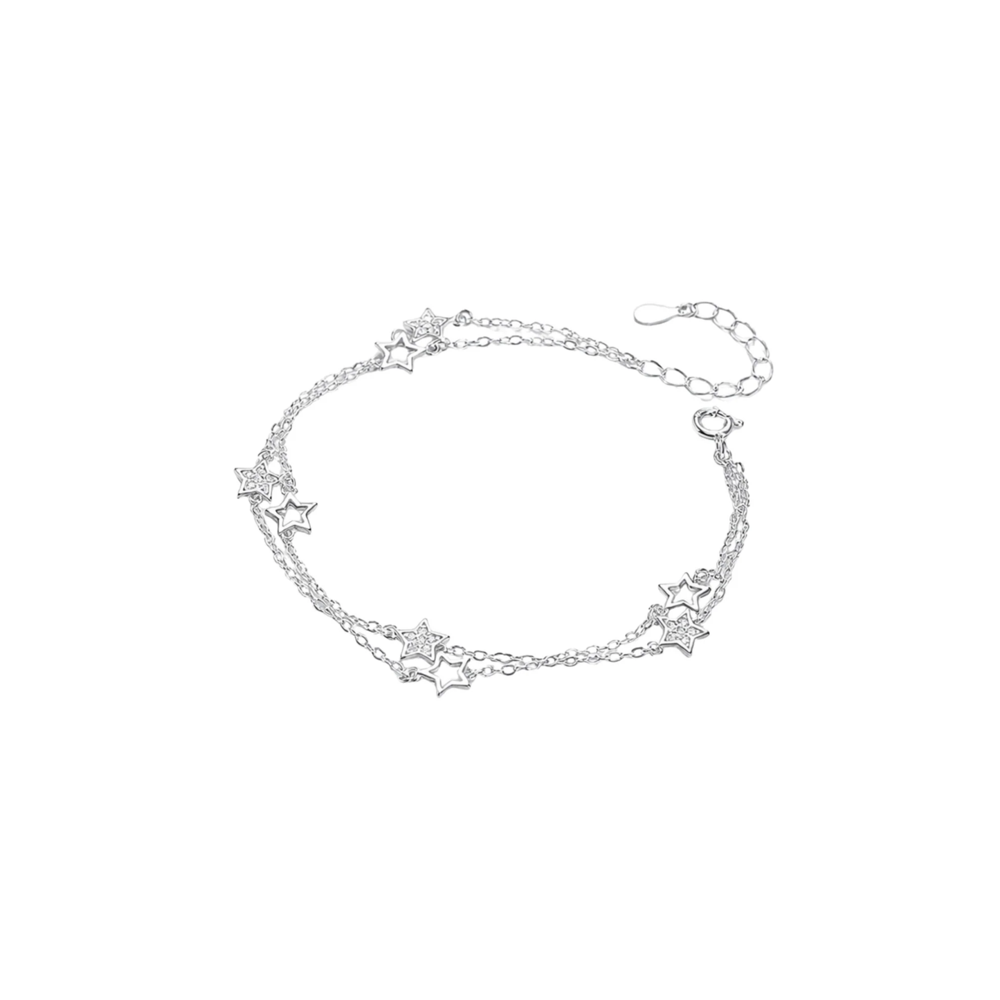 Double Layer Zircon Star Bracelet