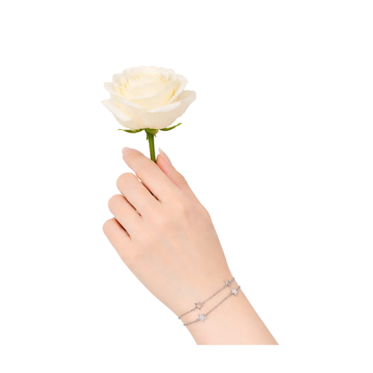 Double Layer Zircon Star Bracelet
