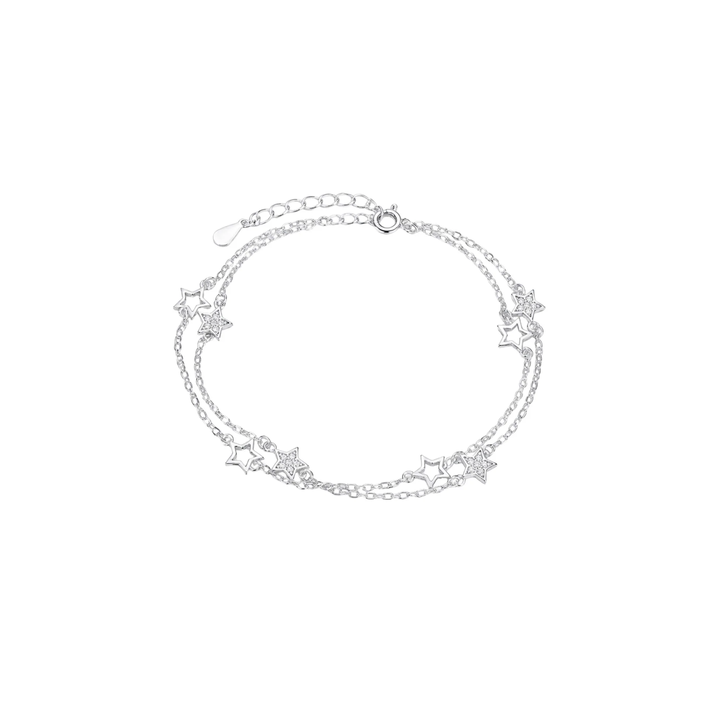 Double Layer Zircon Star Bracelet