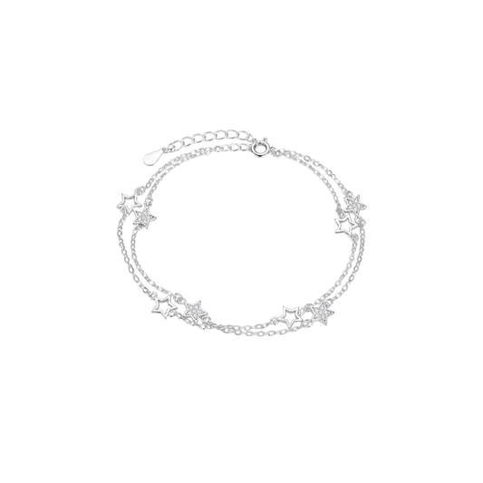 Double Layer Zircon Star Bracelet