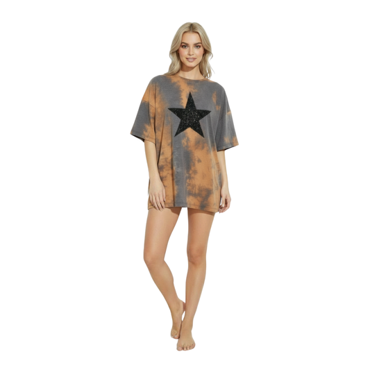 Glitter Star Oversized Tee