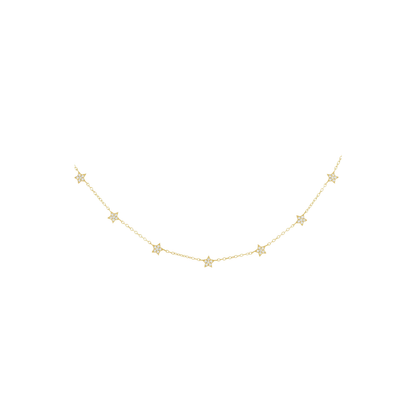 CZ Star Choker Necklace gold