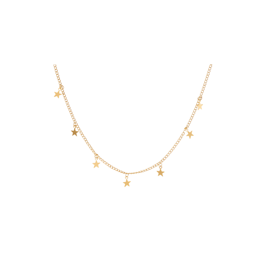 Gold Dainty Star Charm Necklace