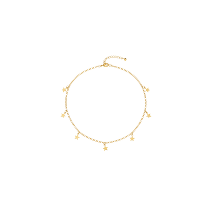 Gold Dainty Star Charm Necklace