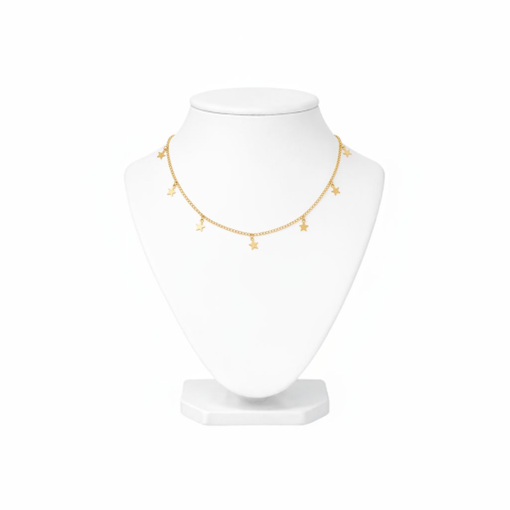 Gold Dainty Star Charm Necklace