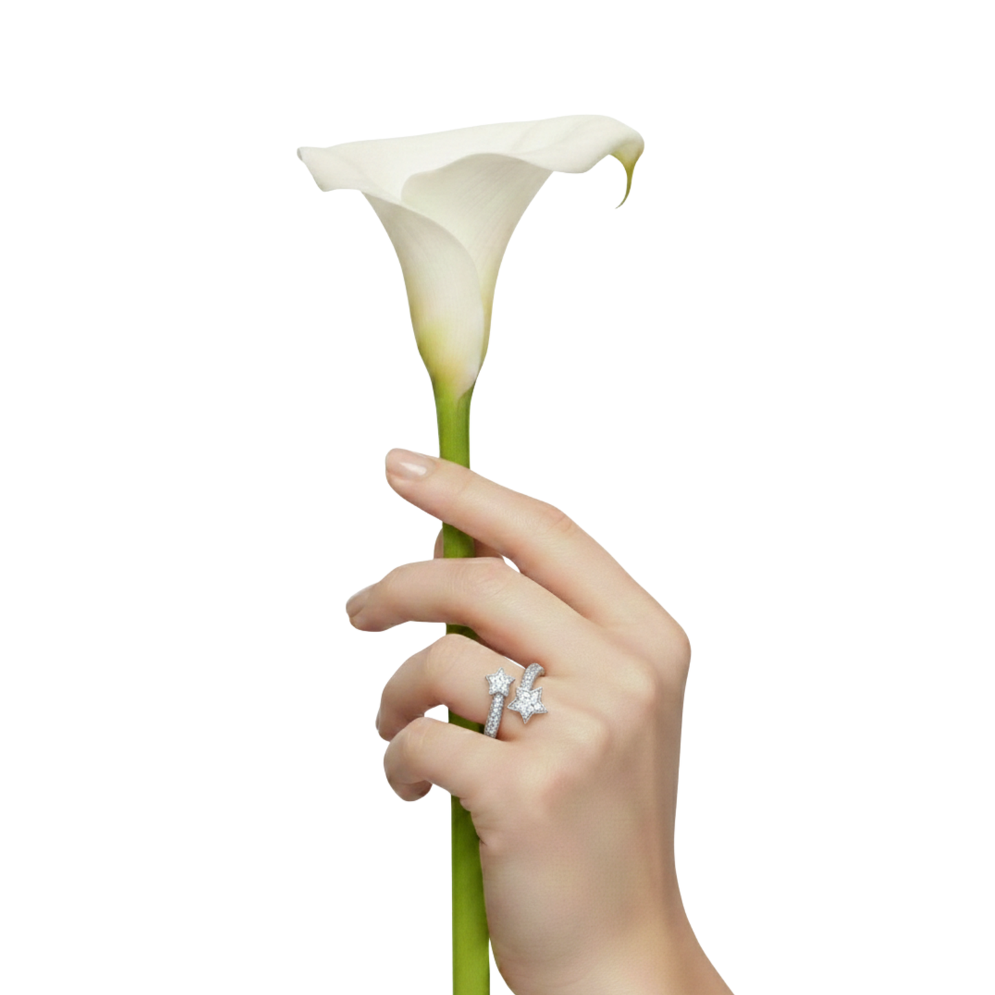Twin Star Pavé Open Ring