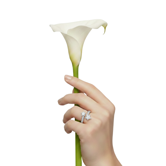 Twin Star Pavé Open Ring