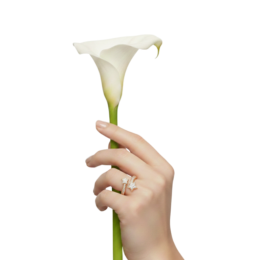 Twin Star Pavé Open Ring