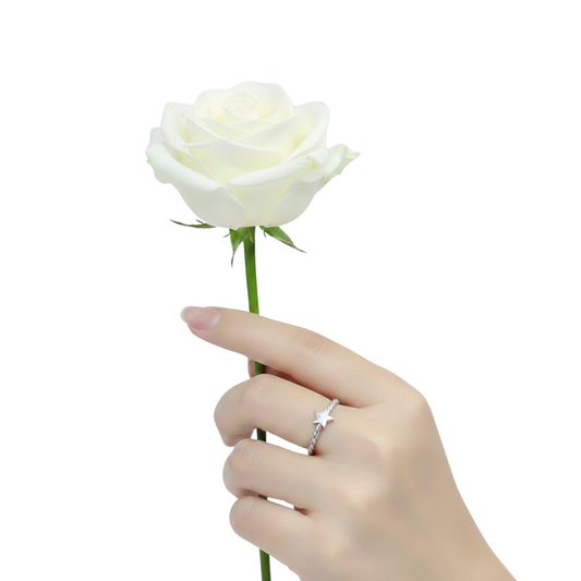 Celeste Point Star Twisted Ring – 925 Sterling Silver